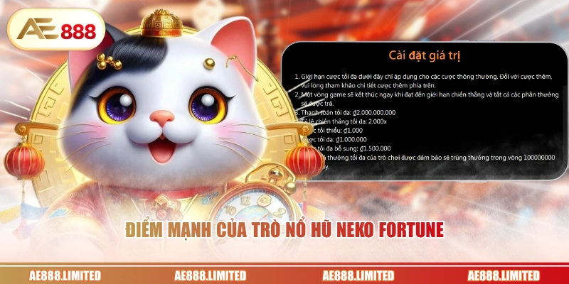 Điểm mạnh của trò nổ hũ Neko Fortune